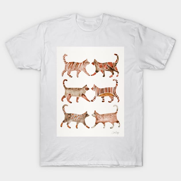 Brown Cat Collection T-Shirt by CatCoq